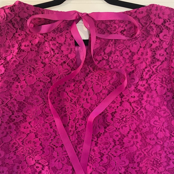 Tahari shiny purple bell shaped dress. Ribbon tie in back. Never worn. - Picture 3 of 3